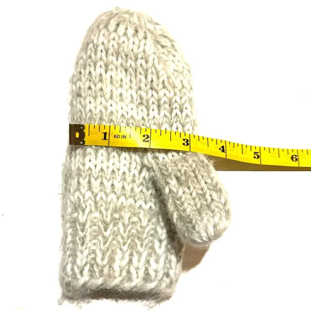 Adorable Hand Knit Kids Mittens Neutral Animal Theme Small